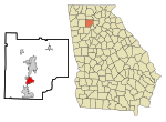 Cherokee County Georgia Incorporated and Unincorporated areas Holly Springs Highlighted